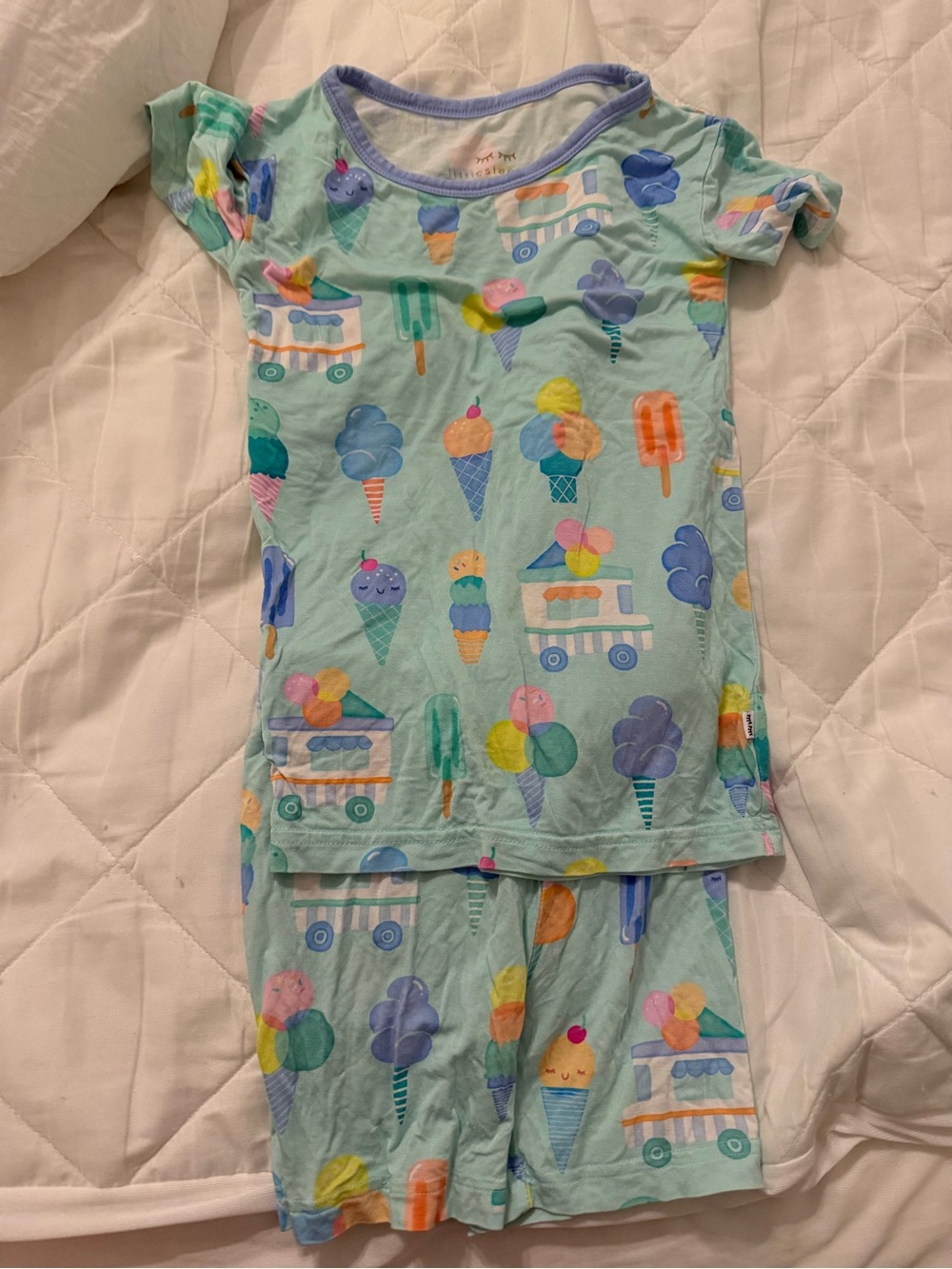 Little Sleepies Ice Cream print 4T short set barely used